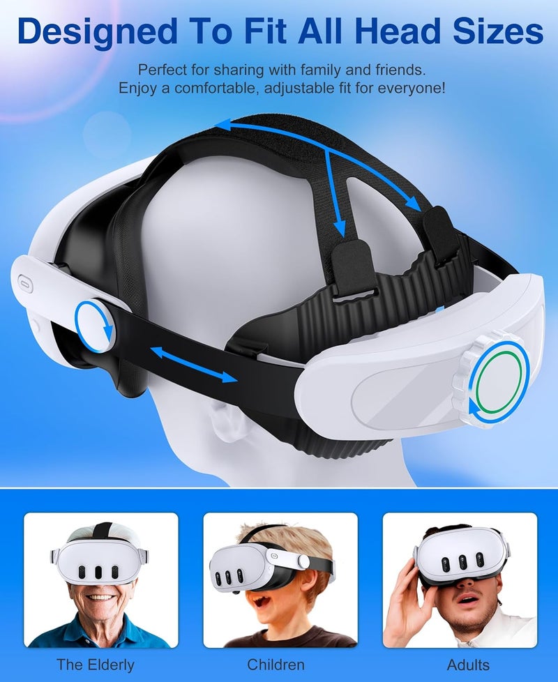 Svetaecho Upgraded Comfort Head Strap for Meta Quest 3/3S/Quest 2 - Adjustable Elite Strap with Easy Install Kit, Enhanced Support & Padded Design for Long VR Sessions - Image 5